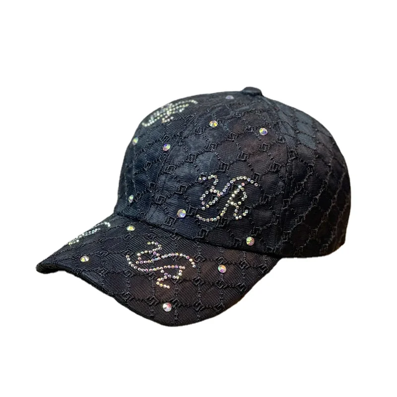 

Net Sand Diamond-encrusted Baseball Cap Female Simple Fashion Breathable Rhinestone Cap Female Summer Sunscreen Sun Hat