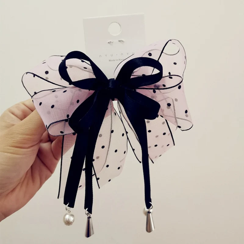 

Girl Big Tassels Bow Hairpins Sweet Girls Barrettes Hair Side Clips Hair Accessories Hair Ties Ponytail Holders Pearl Head bands