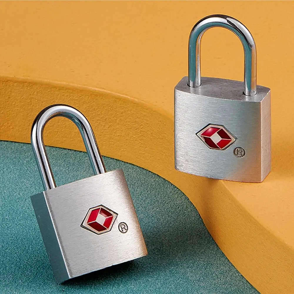 Portable TSA Customs Lock Zinc alloy Anti-Theft Cabinet Lock with 2 Keys Silver Security Padlock Travel