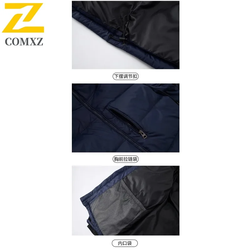 COMXZ 2025 chaqueta de plumón de grafeno para hombre, capucha a la moda para exteriores, nieve, abrigo cálido a prueba de viento, cortavientos de invierno cómodo de viaje Premium