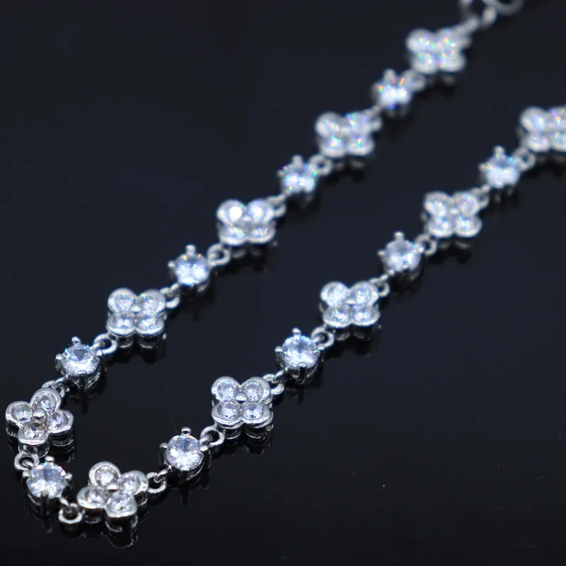 

8x8mm SheCrown Fire Rainbow Mystic Topaz White Sapphire Green Amethyst White CZ Daily Wear Silver Bracelet 7.5-8.5inch