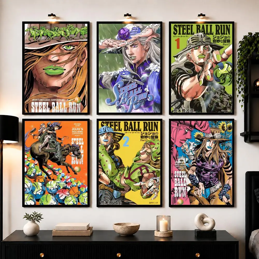 Japanese Anime S-steel Ball Run Poster High-Quality Textured Canvas Print Stylish Wall Mural For Living Room Decoration Artwork