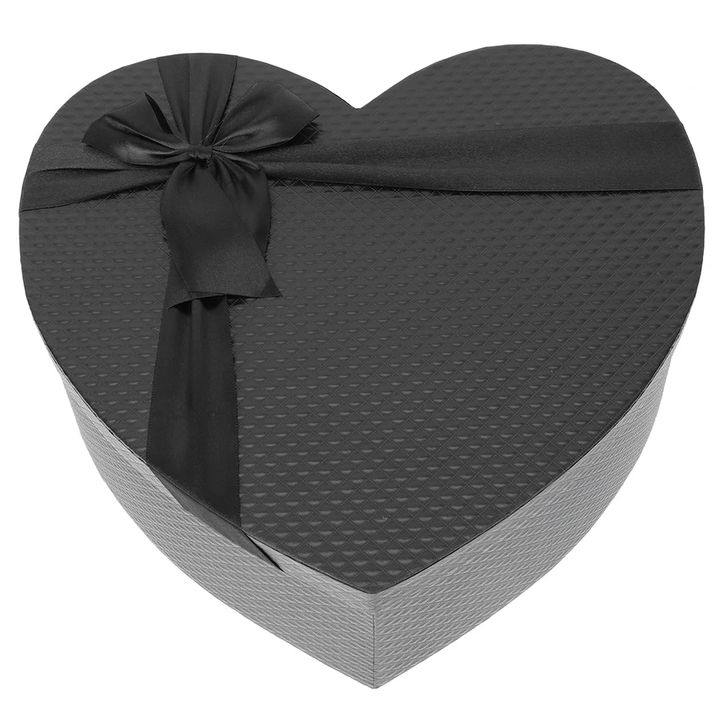 

Gift Box Heart Shaped White Ribbon Valentine Boxes Valentines Day with Lids Cardboard Flower for Flowers