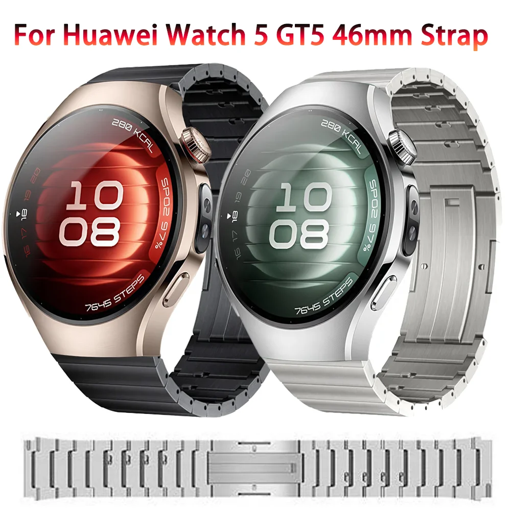 Titanium Alloy Strap for Huawei Watch 5 GT5 46mm Quick Release Light Weight Bracelet Wristband Huawei GT5 Pro GT4-3-2 46mm Band