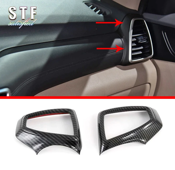 

Накладка на дефлектор кондиционера в стиле карбон для Hyundai Tucson 2019-2020, аксессуары для автомобиля, наклейки W4