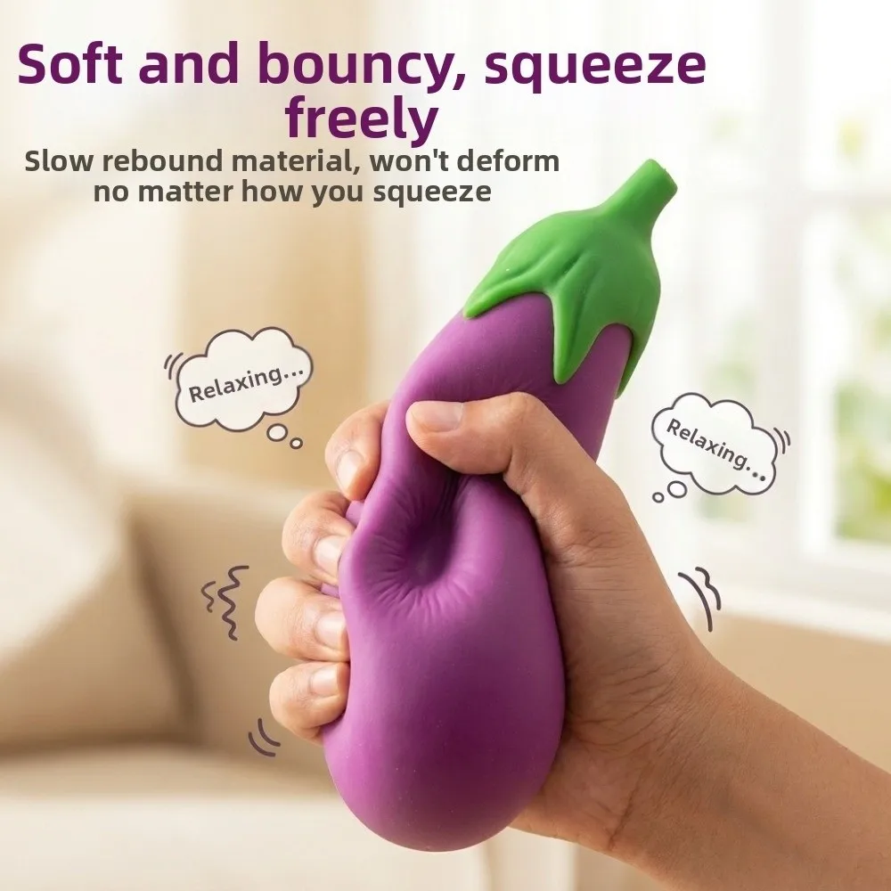 Relaxing Soft Simulated Cream Cake Squeeze Large Size TPR Sensory Fidget Bread Eggplant Pizza Pinching Office Use