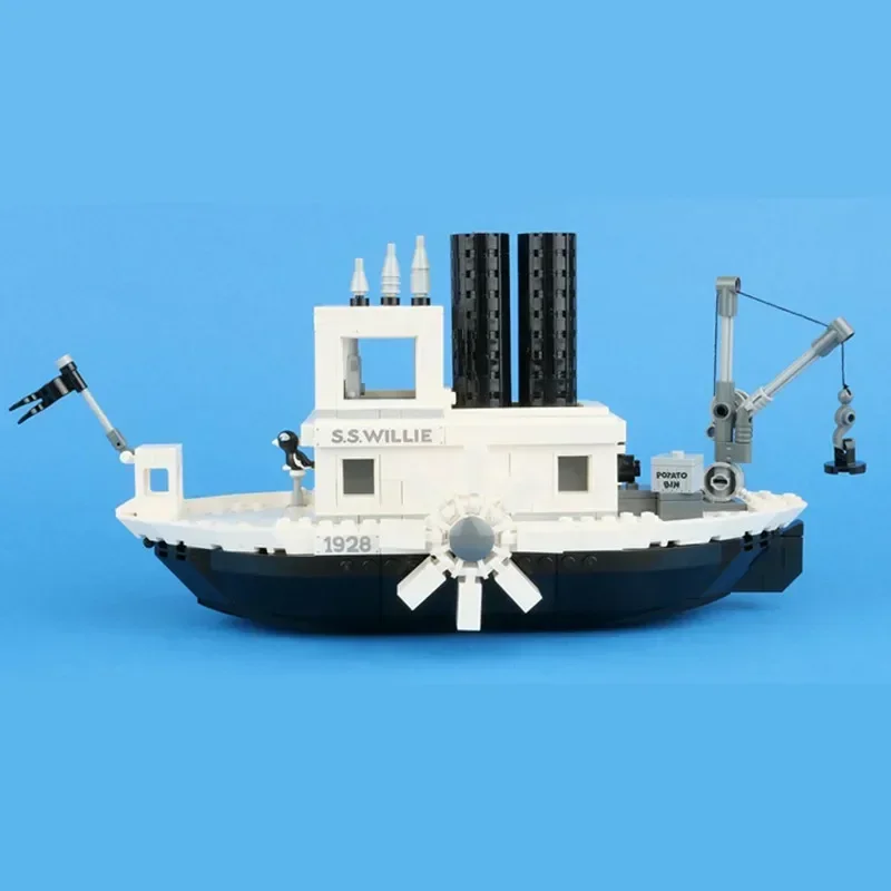 841PCS Steamboat Movie Willie Ship Boat Model Friends Building Block Bricks Toy Children Gift Kid Set