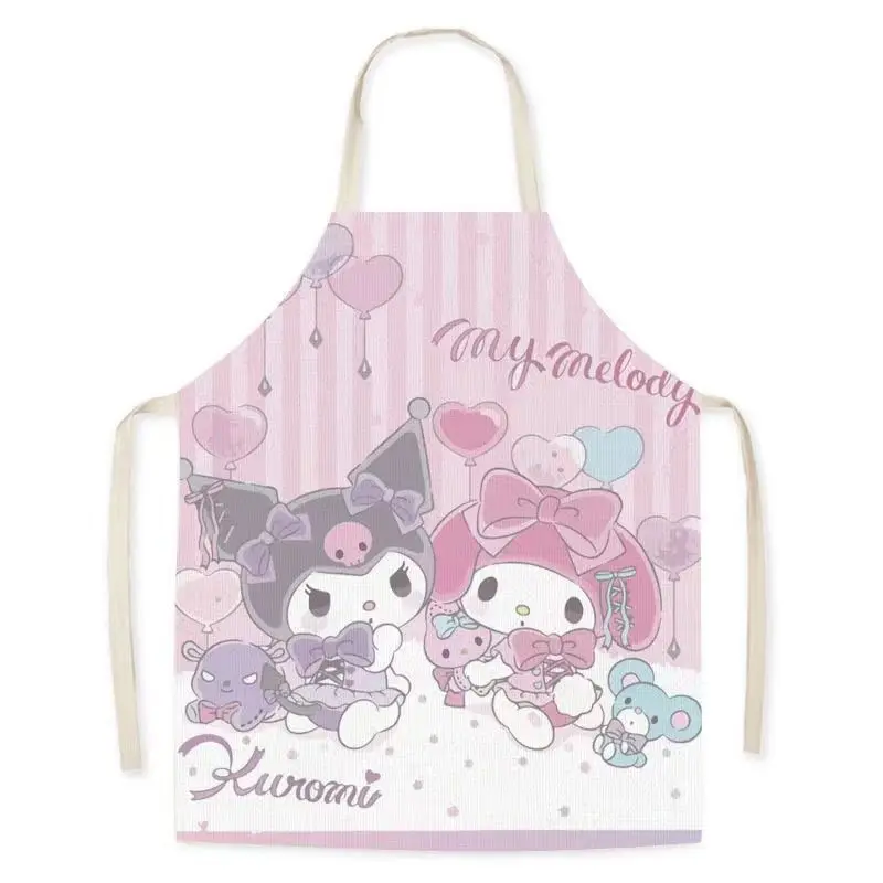 New Anime Kawaii Sanrio MyMelody Apron Girl Children Kitchen Household Cook Anti-fouling Oil-proof Halter Neck Apron Couple Gift