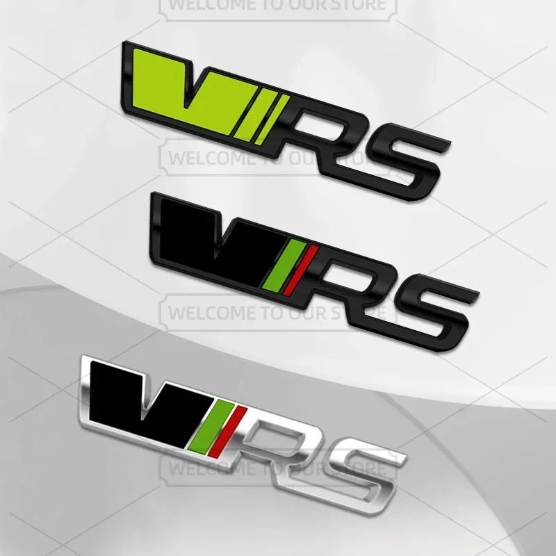 QA Car 3D Metal VRS Emblem Auto Steering Wheel Badge Decals Inner Sticker For Skoda RS Octavia Kamiq Kodiaq Karoq Superb Fabia Y