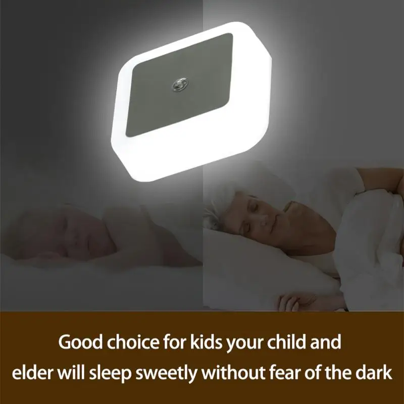 LED Light Control Induction Night Light US EU UK White Light Warm Light Home Plug Night Light For  Bedroom Living Room corridor