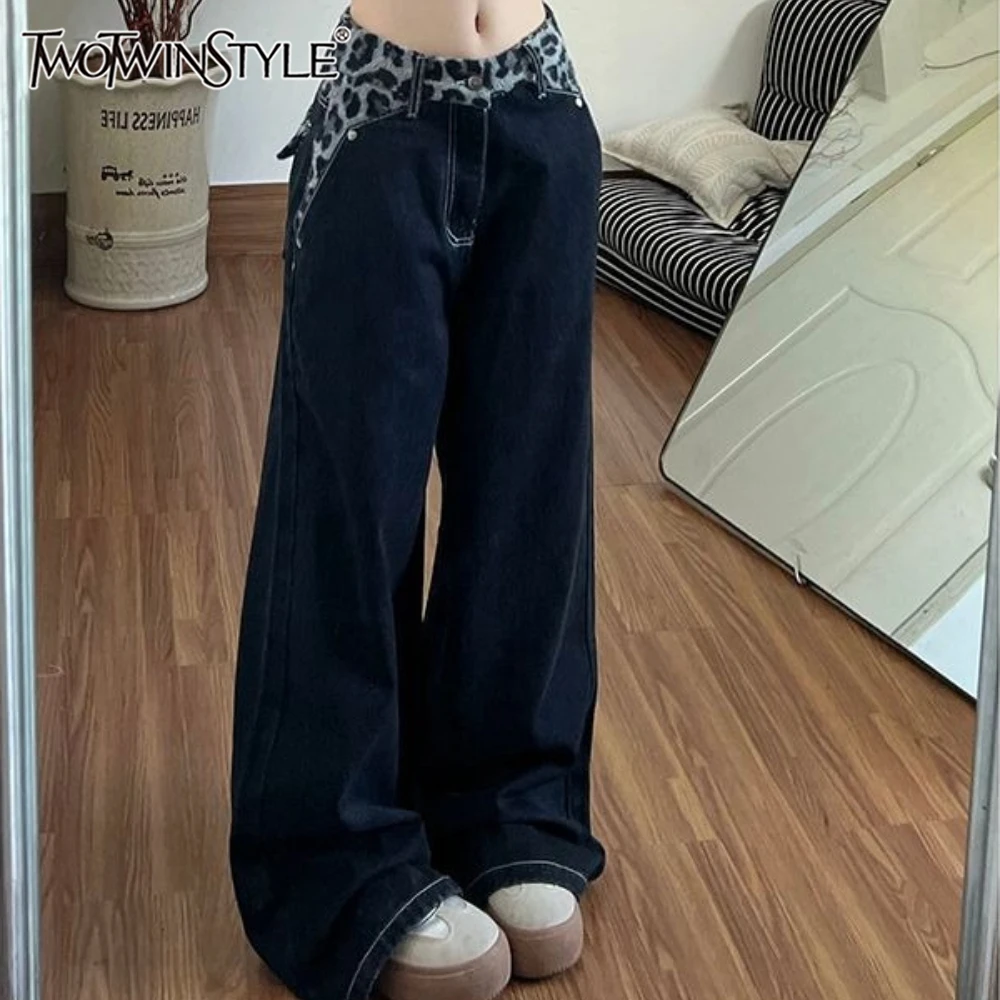 

Брюки женские TWOTWINSTYLE черные с карманами, с высокой талией, свободного кроя, в уличном стиле, широкие штанины, осенняя новинка, модные