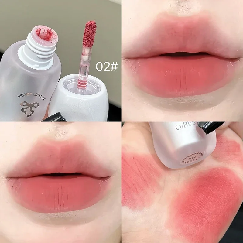 

QIBEST 6 Colors Long-Lasting Waterproof Matte Velvet Lip Gloss Mist Liquid Lipstick Non-stick Cup Lip Glaze Lip Makeup Cosmetics