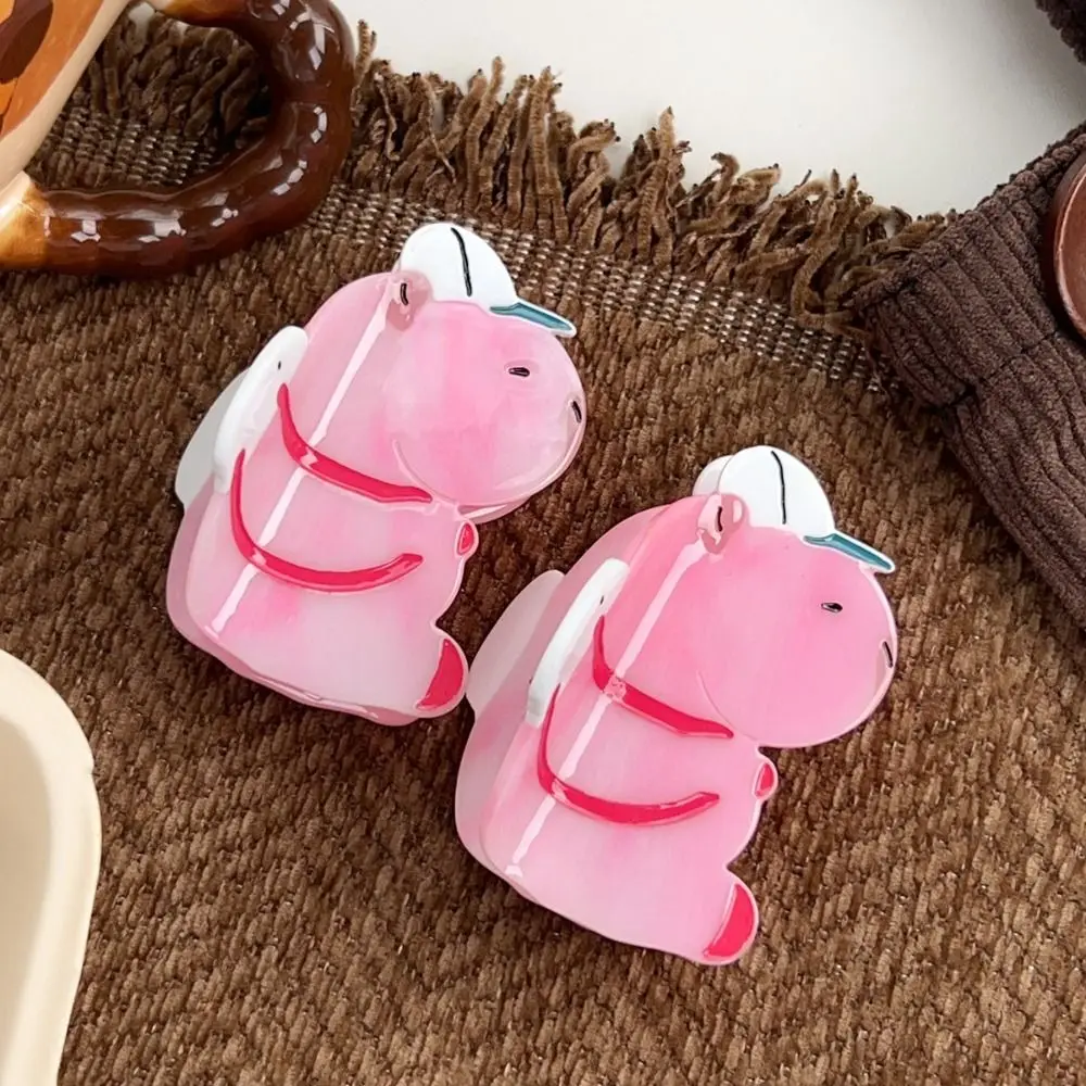 Korean Style Capybara Acetate Hair Claw Pink Funny Animal Hair Crab Clip Kawaii Headwear Acetic Acid Shark Clip Hair Accessories