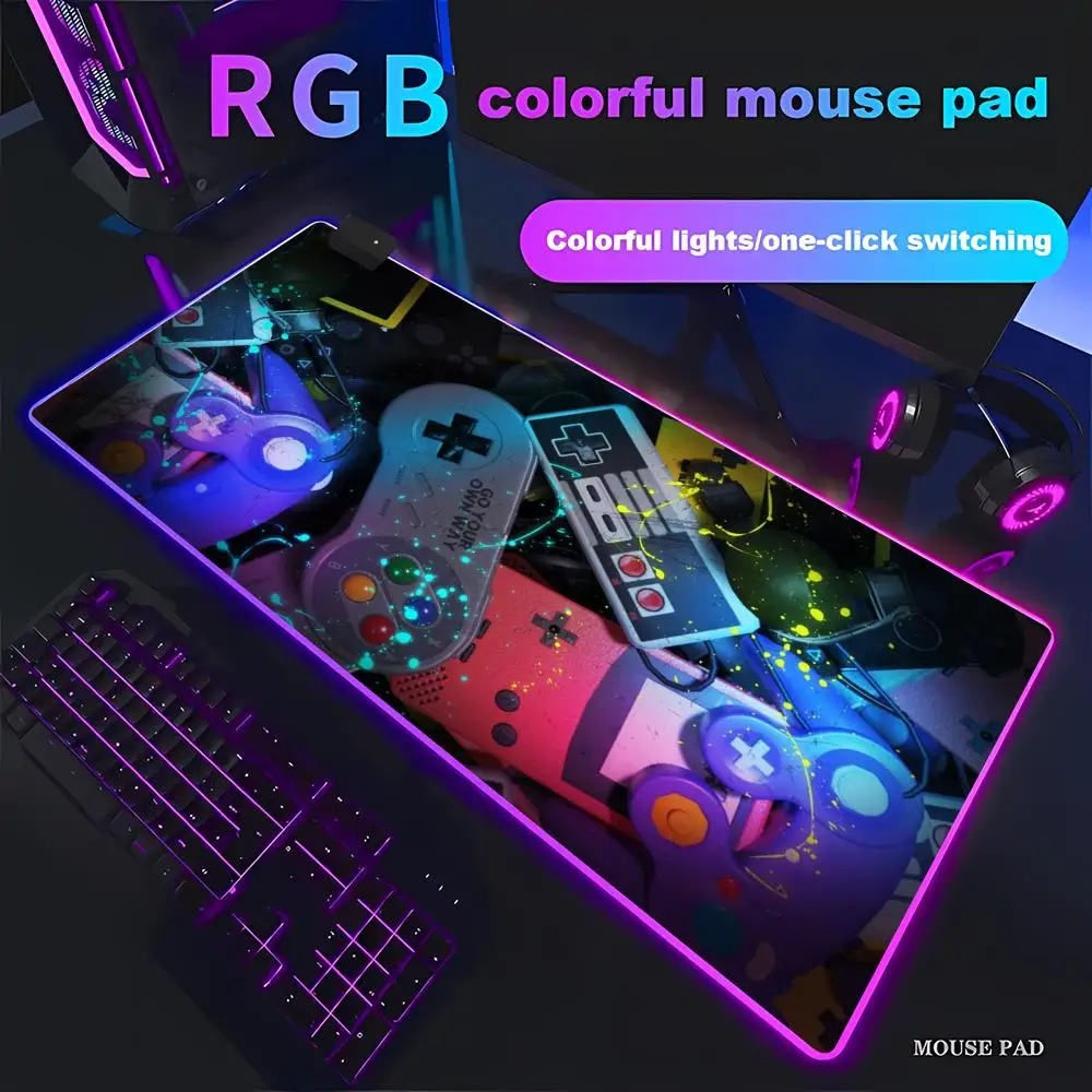 

Игровой коврик для мыши HD RGB в ретро-стиле, мультяшный, для киберспорта, резиновый, для стола, для игр, офиса, компьютера, клавиатуры, новый коврик для ноутбука