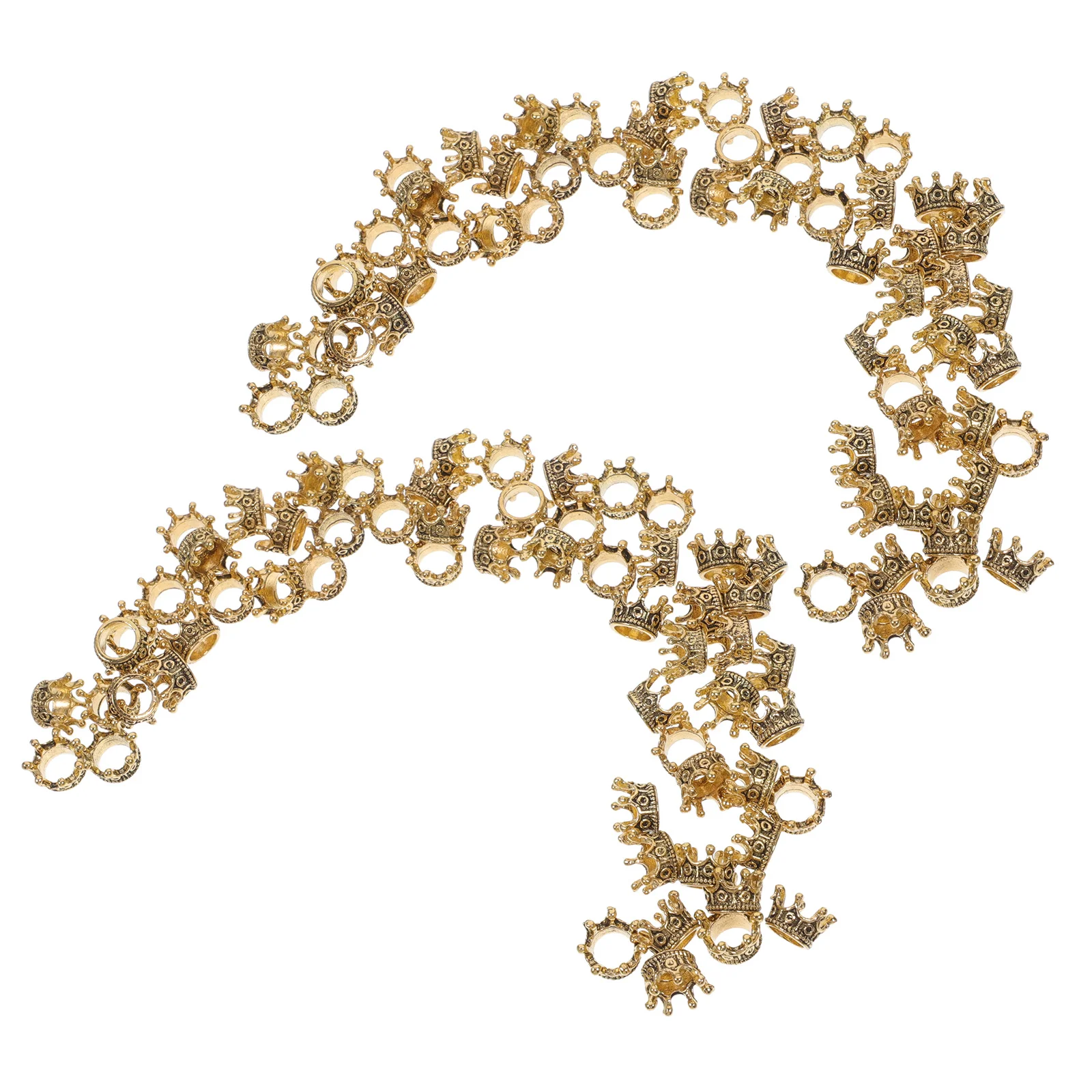 

60Pcs Crown Design Alloy Charms DIY Jewelry Craft Supplies Unique Charm for Necklace Bracelet Key Ring Decorative Accessories
