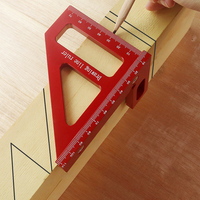 Woodworking Square Protractor Aluminum Alloy Miter Triangle Ruler High Precision Layout Measuring Tool for Engineer Carpenter