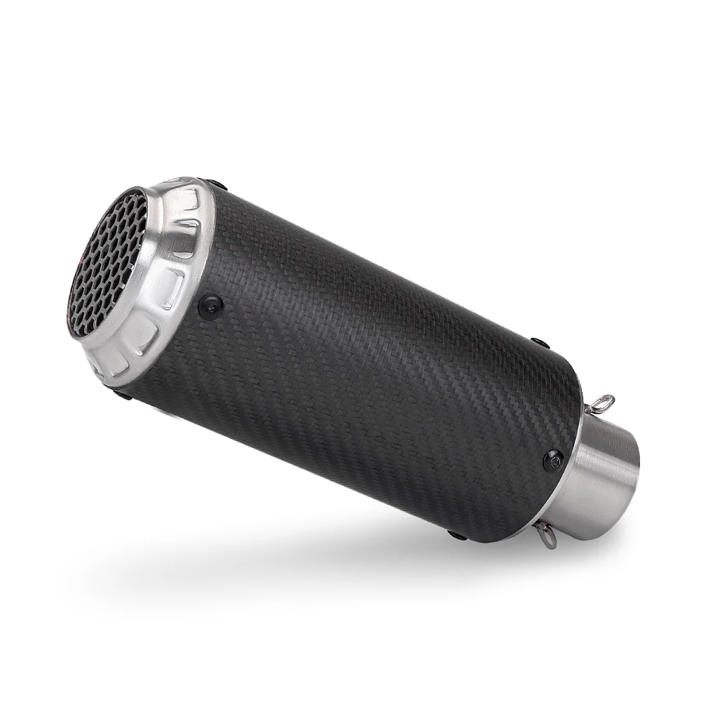 Universal 51MM Motorcycle Exhaust Modify Stainless Carbon Fiber Muffler For MT07 GY6 CB650R Panigale V2 ZX14R NINJA650 GSXR750