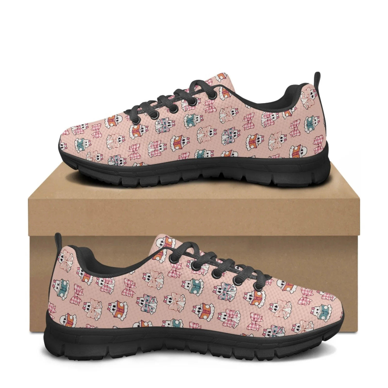 カラフルな動物柄とリボン柄の女性用スポーツシューズ。ジムや仕 - Shock Absorbing Gym Trainers のレビューと価格