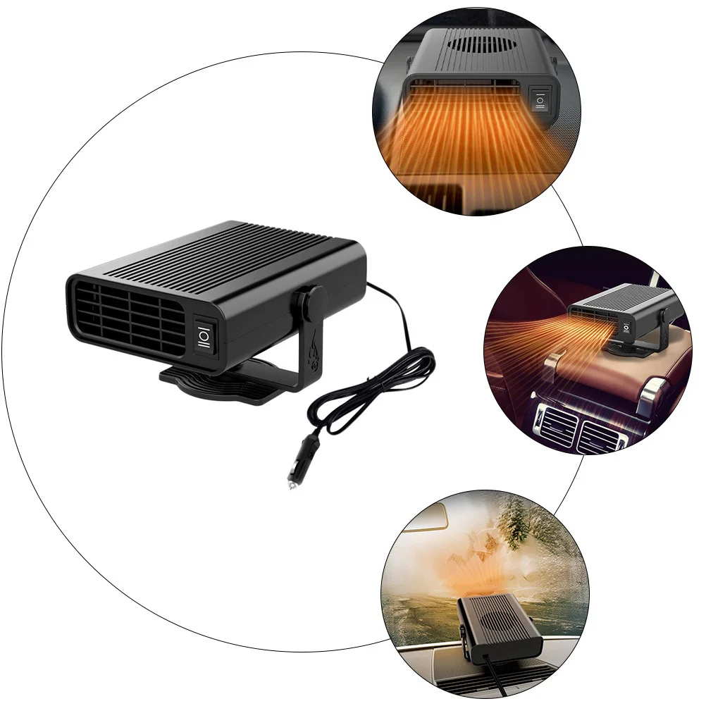 

1pc Portable 12V Car Heater Compact Abs Defroster Device For Fast Demisting Vehicle Warmer Electrical Hot Air Blower