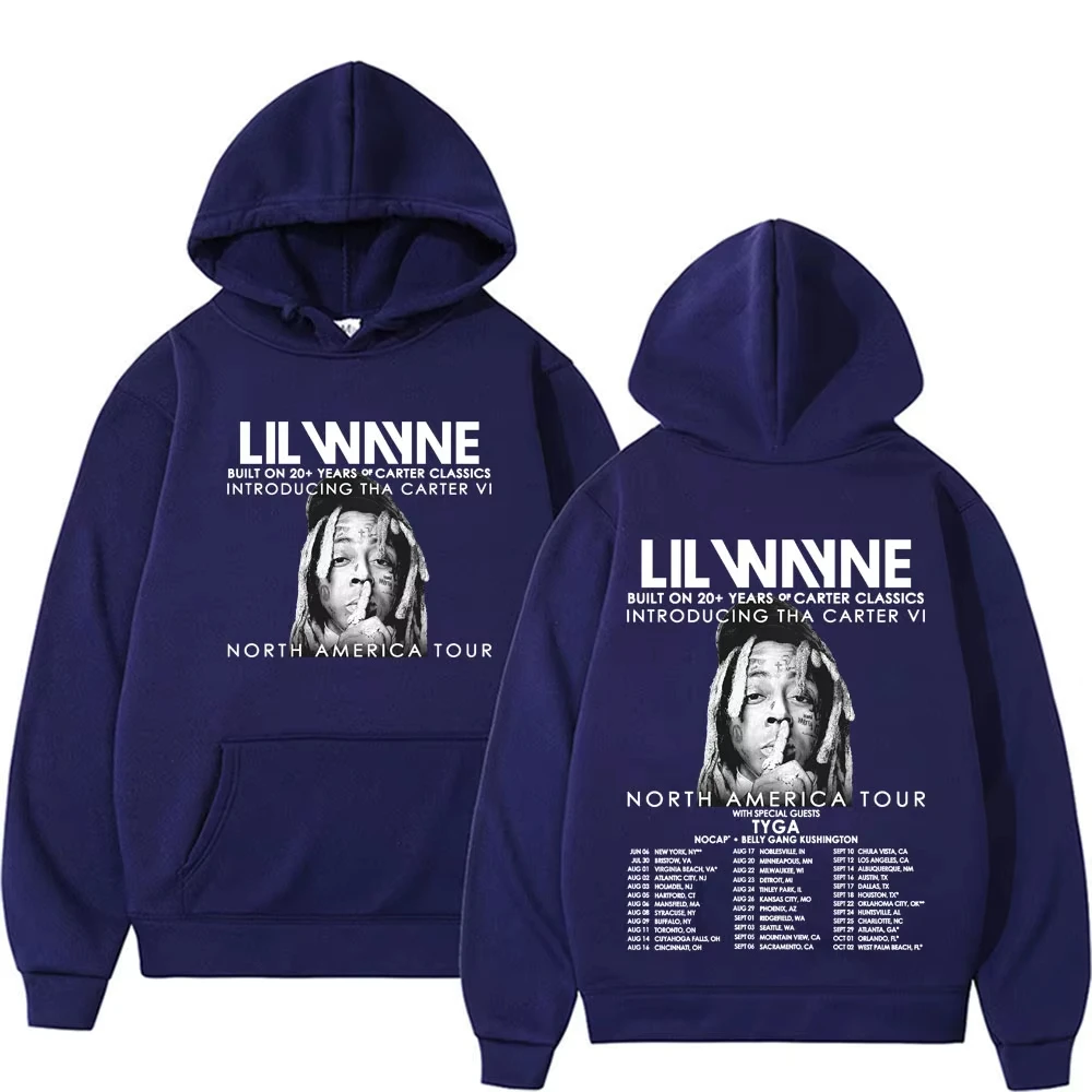 

Rapper Lil Wayne Tha Carter VI North America Tour 2025 New Album Cover Hoodies Men's Women High Quality Loose Hooded Sweatshirts