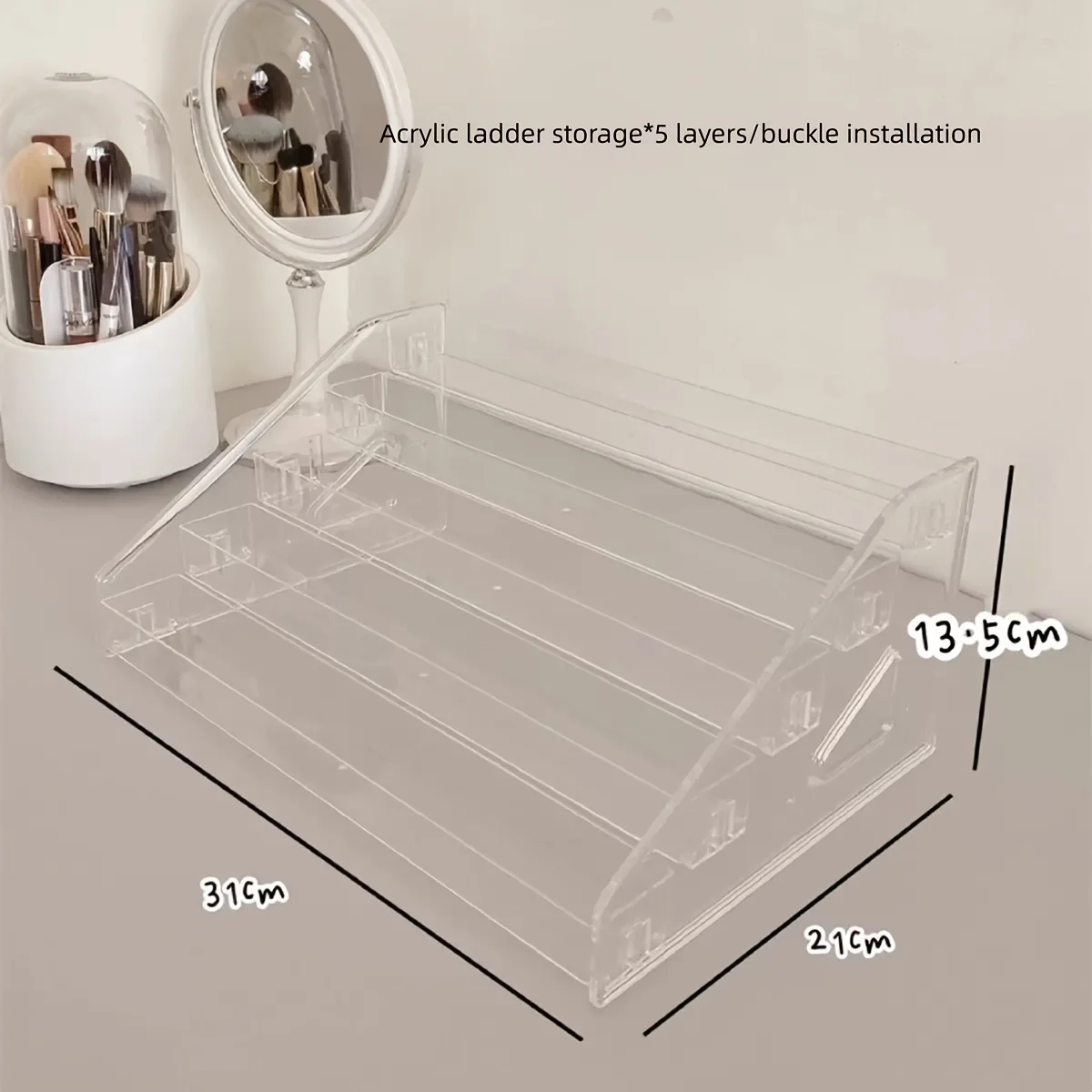 Acrylic Cosmetic Storage Rack | Desktop Lipstick Eyeshadow Palette Makeup Dressing Table Shelf Display Box