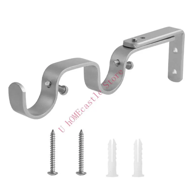 63HF Iron Roman Shade 25mm Adjustable Rod Support For Window Drapery Installation In Living Room