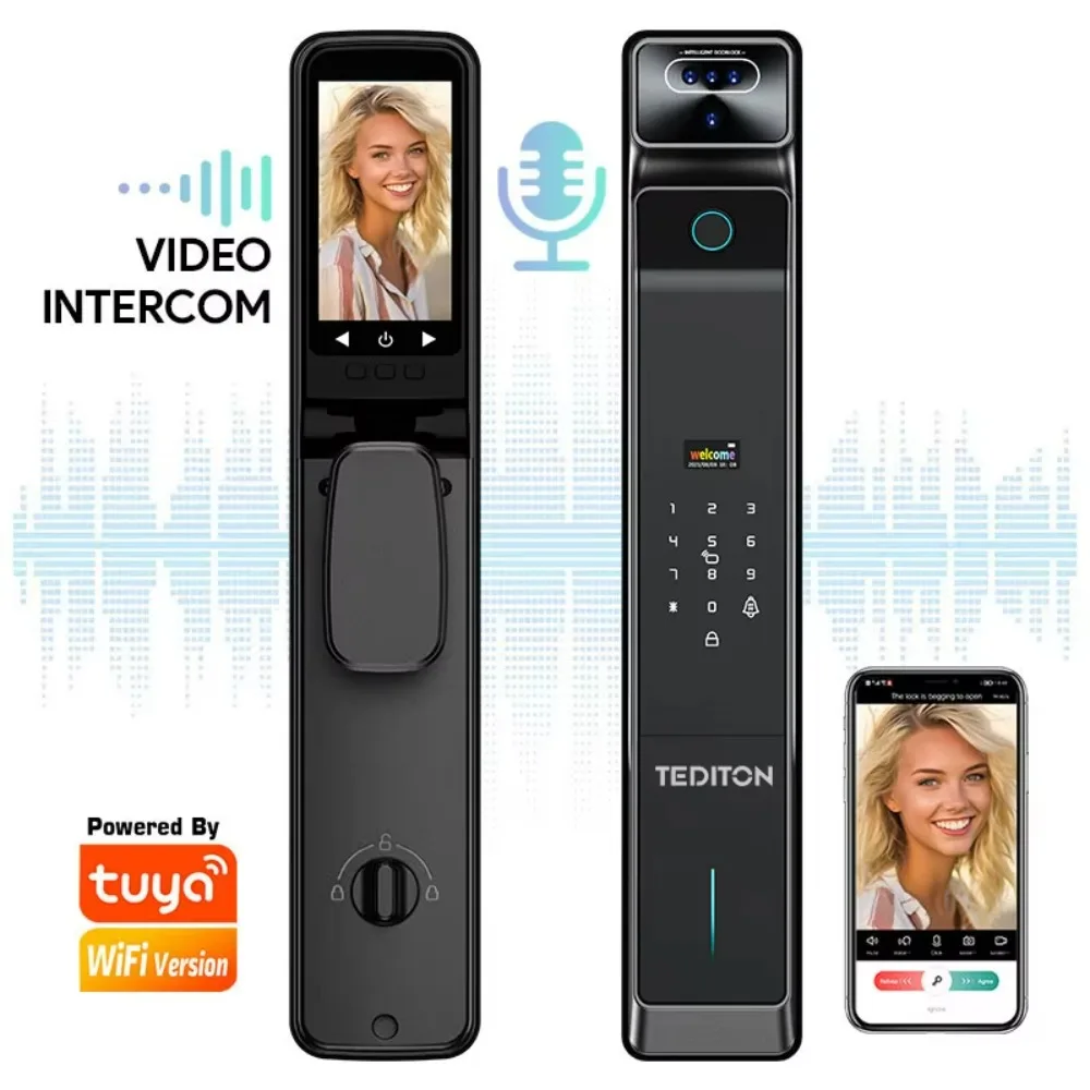 

Tediton NEO 3d Face Lock Palm Print Recognition Intelligent Smart Automatic Face and Fingerprint Lock Digital Lock for Home