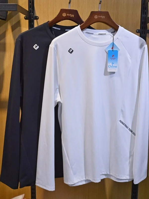 

Мужская футболка Qui Dry Running Long Sve round Ne Sport Fitn Base Layer irt Upper Apparel Red One Spring New Sle