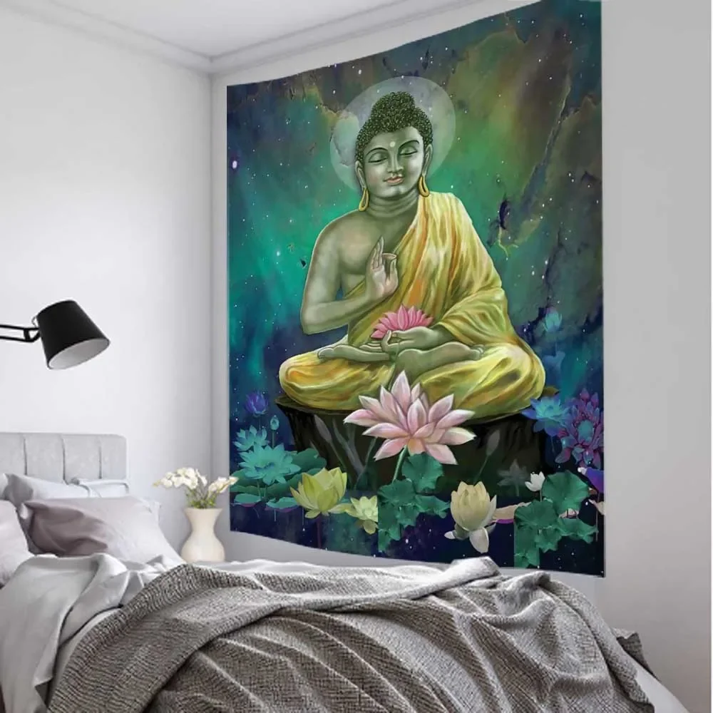 Tapestry Indian Buddha Meditation Psychedelic Home Decoration Wall Hanging Hippie Bohemian Mandala Aesthetics Room Decoration