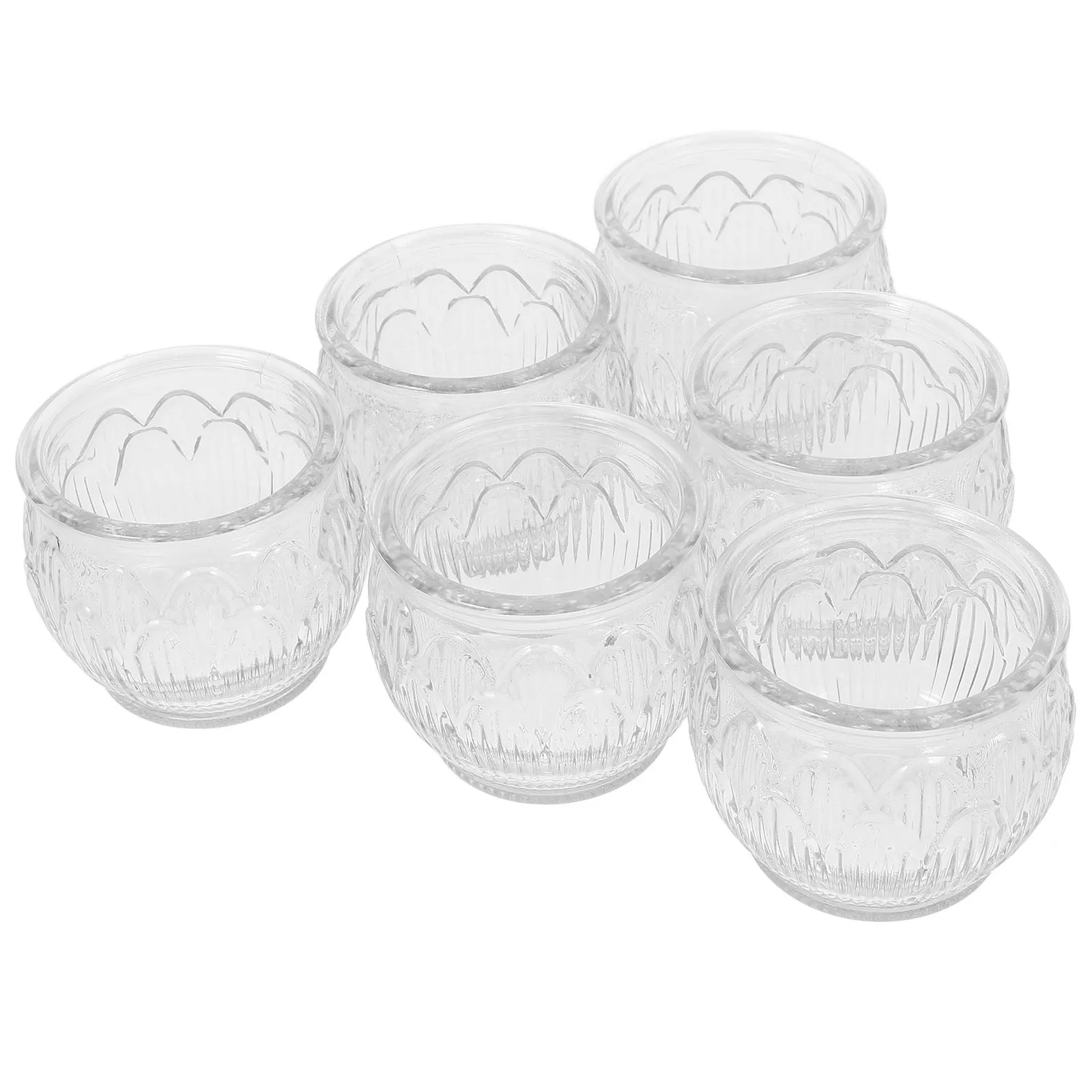 

6Pcs Glass Holders Clear Tealight Votive Oil Lamp Cover Heat Resistant Desktop Centerpiece Home Decor Oil Lamp Cover