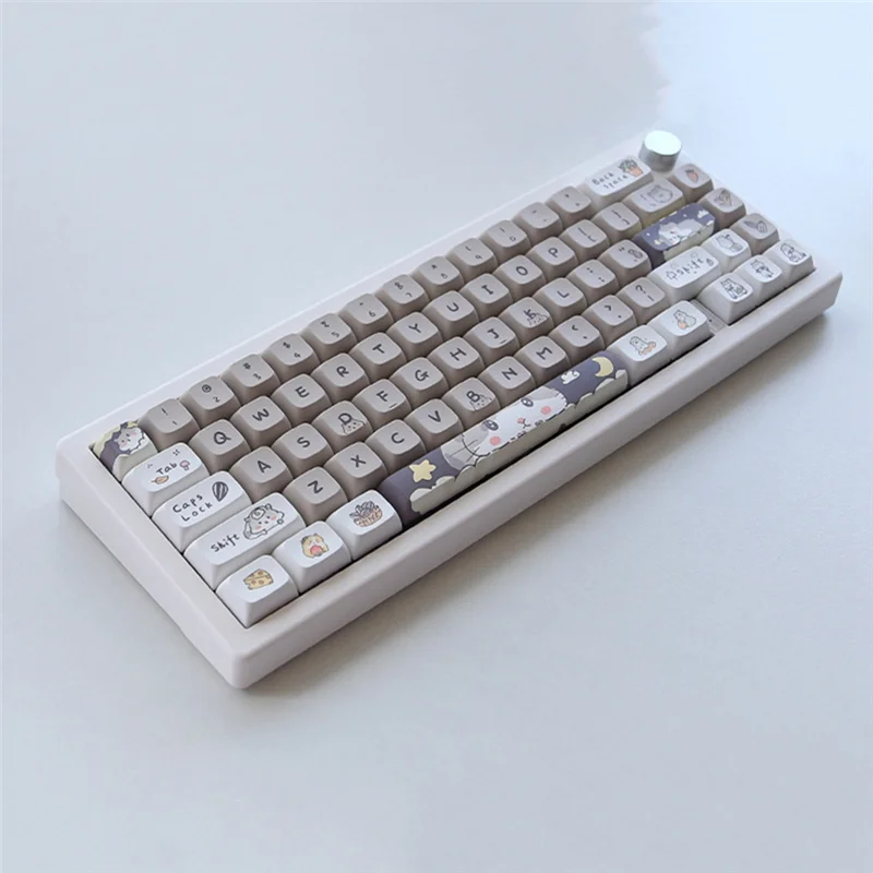 132 teclas bonito mouse tema keycaps xda perfil teclas inglês para 61/64/68/84/87/96/98/104 teclado mecânico keycaps