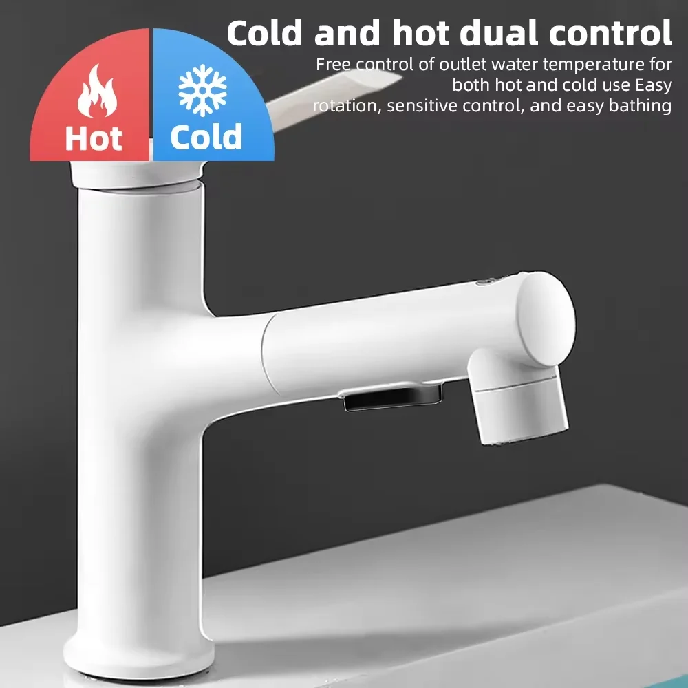 Pull Out Bathroom Faucet Basin Single Hole Hot Cold Water Slid Mixer Sink Tap Kitchen Accessories Sinks Washbasin Faucets Taps