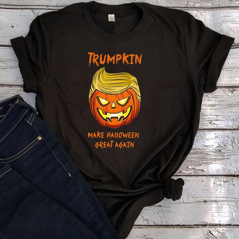 Halloween Trumpkin Shirt President Trump 2024 Tshirt Make Halloween Great Tee Republican Halloween Gift Tops Gothic