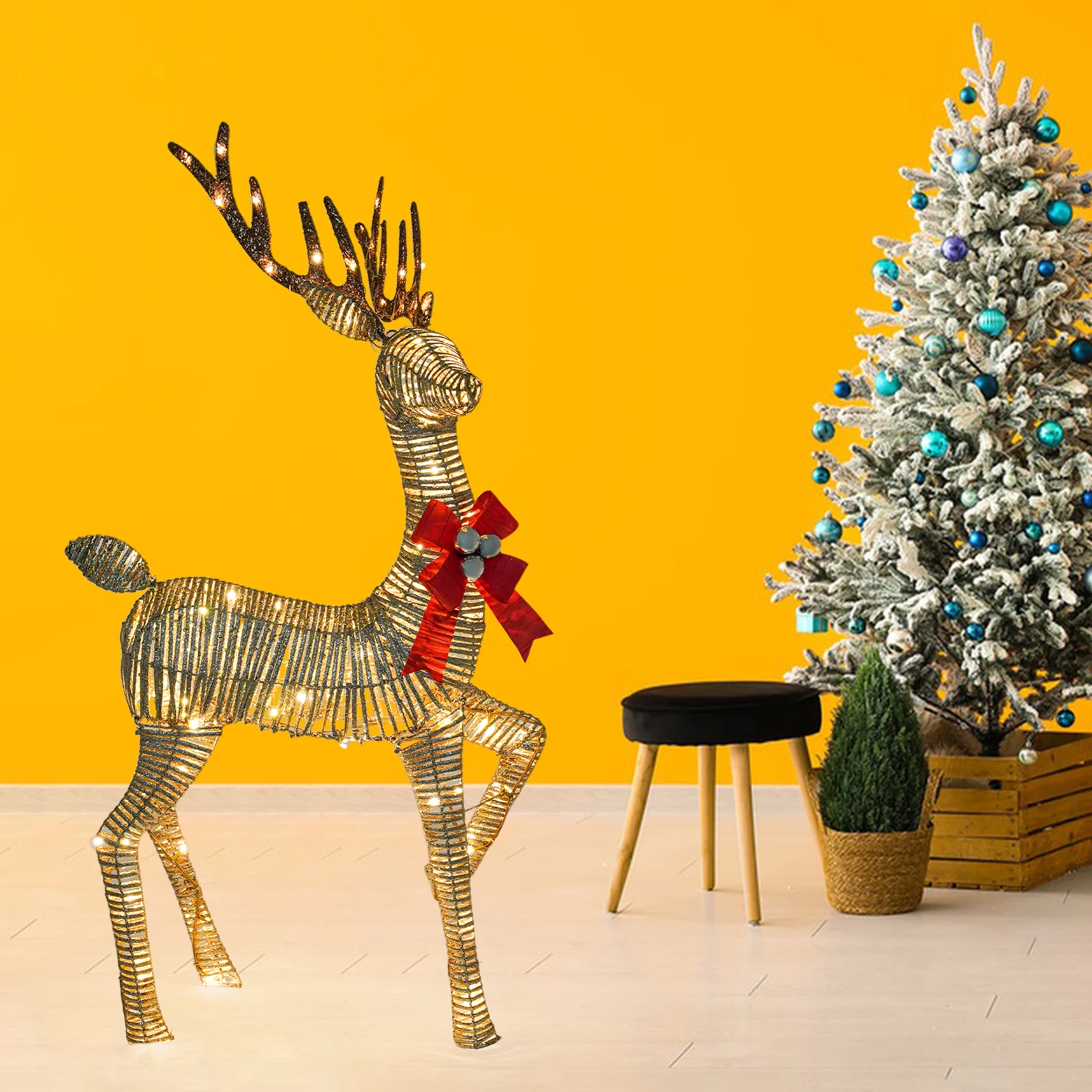 

55.9Inch Light up Christmas Decoration Reindeer, For Indoors Outdoors Christmas Weddings And Parties Decor