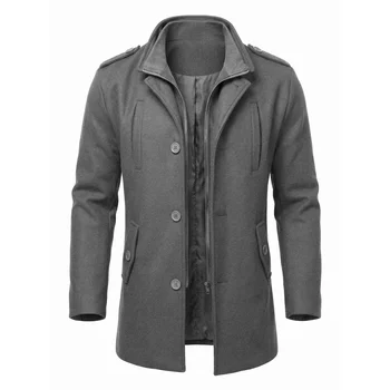 New Men's Autumn/Winter Trench Coat - Double-Layered with Multi-Pockets | Practical Streetwear & Business Casual Jacket Mans 4
