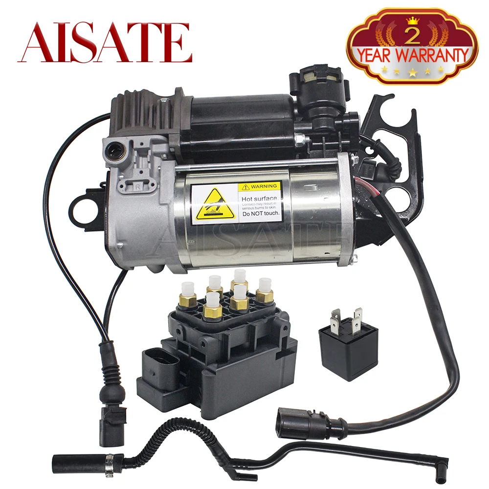 Nowa sprężarka zawieszenia pneumatycznego do Audi Q7 VW Touareg Porsche Cayenne Blok zaworu ciśnieniowego pompy powietrza 4L 0698007 95535890100