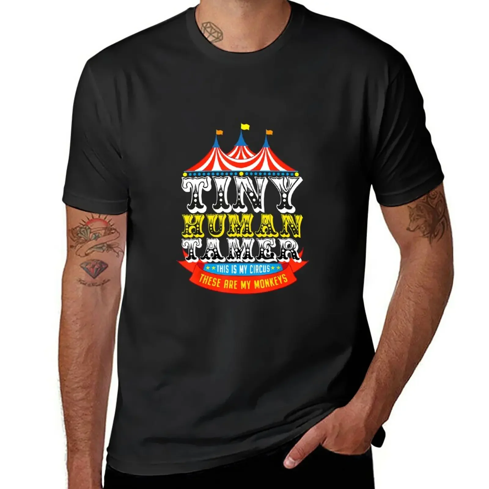 New Teacher Tiny Human Tamer This My Circus These Are My Monkeys T-Shirt funny t shirt graphics t shirt fitted t shirts for men