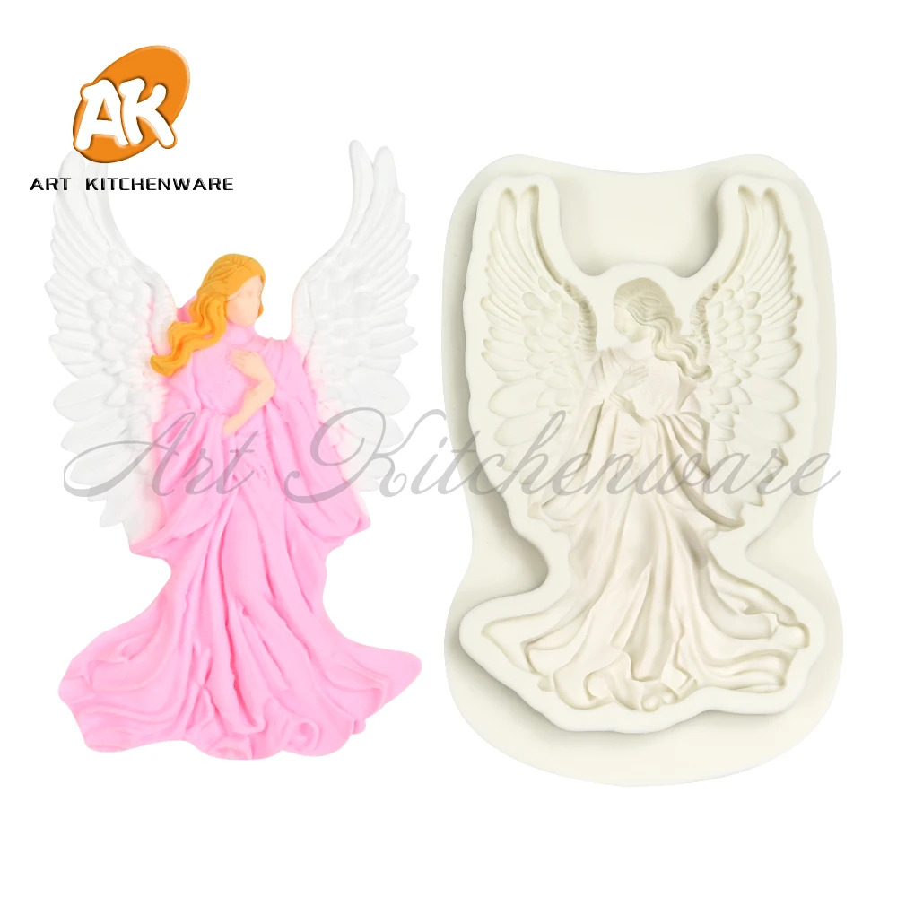 Christmas Angle Decorating Molds Food Grade Relief Silicone Mold Fondant Cake Tool Kitchen Baking Tool Chocolate Soap Mould