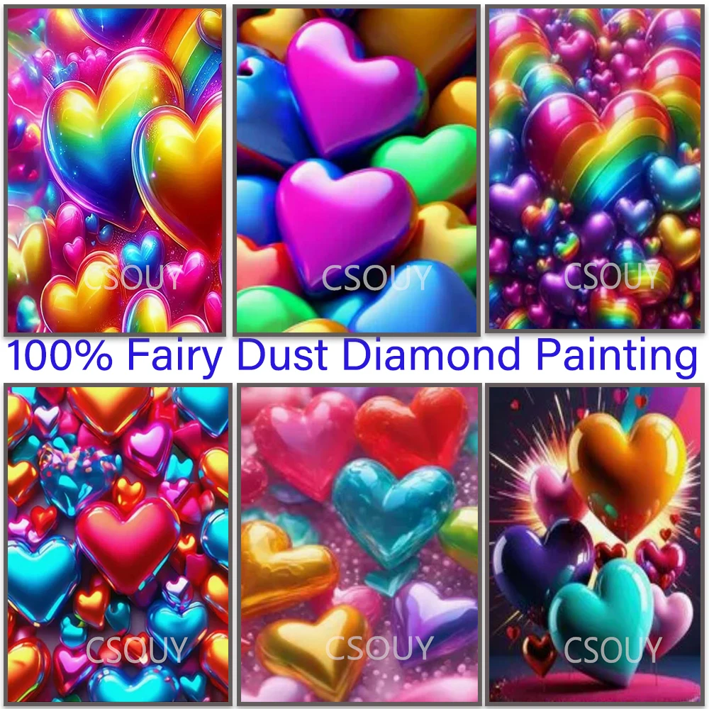 

Colorful Love 100% Dairy Dust Full Square Diy Diamond Painting Cross Stitch Embroidery Mosaic Home Decor Needlework Crystal AB