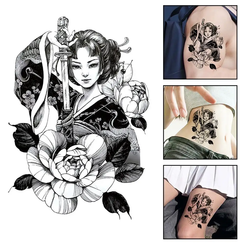 

Временная татуировка на всю руку, водонепроницаемая, большие поддельные татуировки для мужчин и женщин, срок дня, макияж для рождественской вечеринки на Хэллоуин