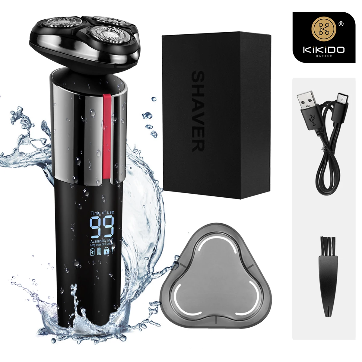 

KIKIDO KK-8890 Electric Shaver Professional Set Gift Box Washable USB Fast Charging 1200 MAh Powerful Beard Shaving For Men