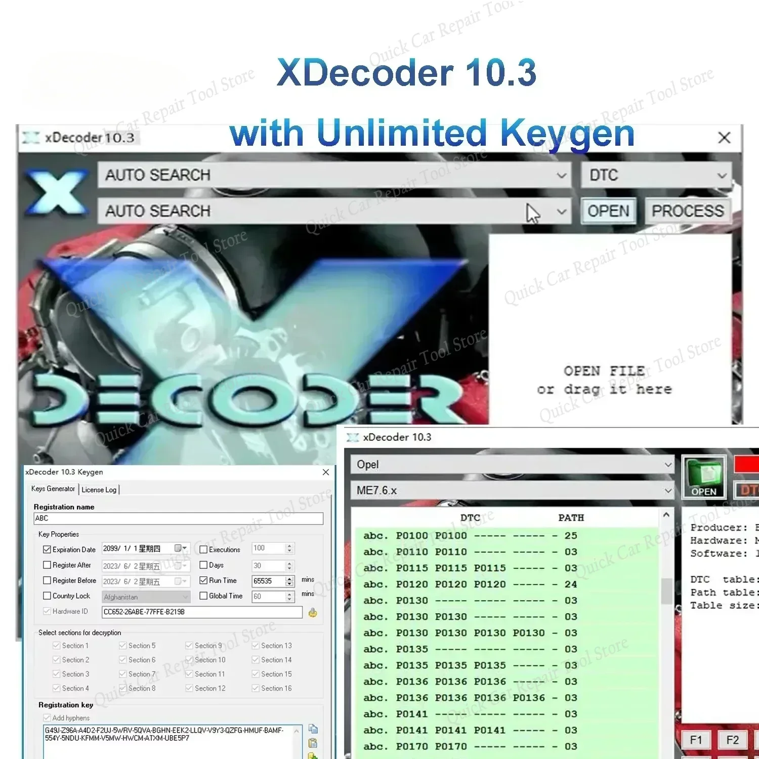 Xdecoder 10.3 with Keygen DTC Remover Crack DTC OFF Delete Software Full Verison for Hyundai/VAG EDC15 EDC16 EDC17 Xdecoder