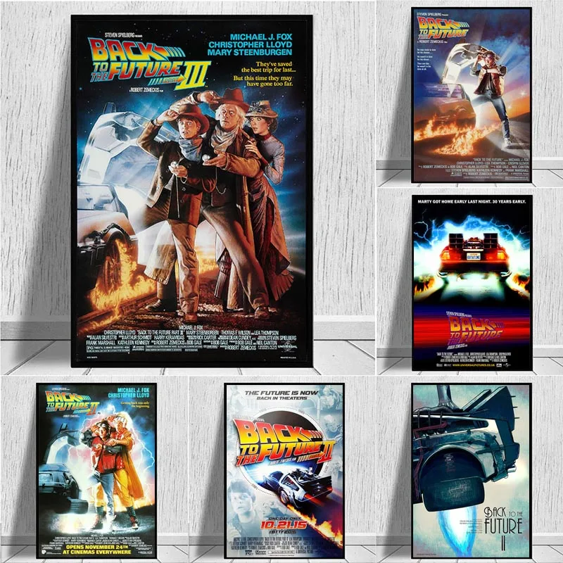 

Back To The Future Movie Prints Classic Films Vintage Poster Time Travel Wall Art Picture Canvas Painting Bedroom Home Decor