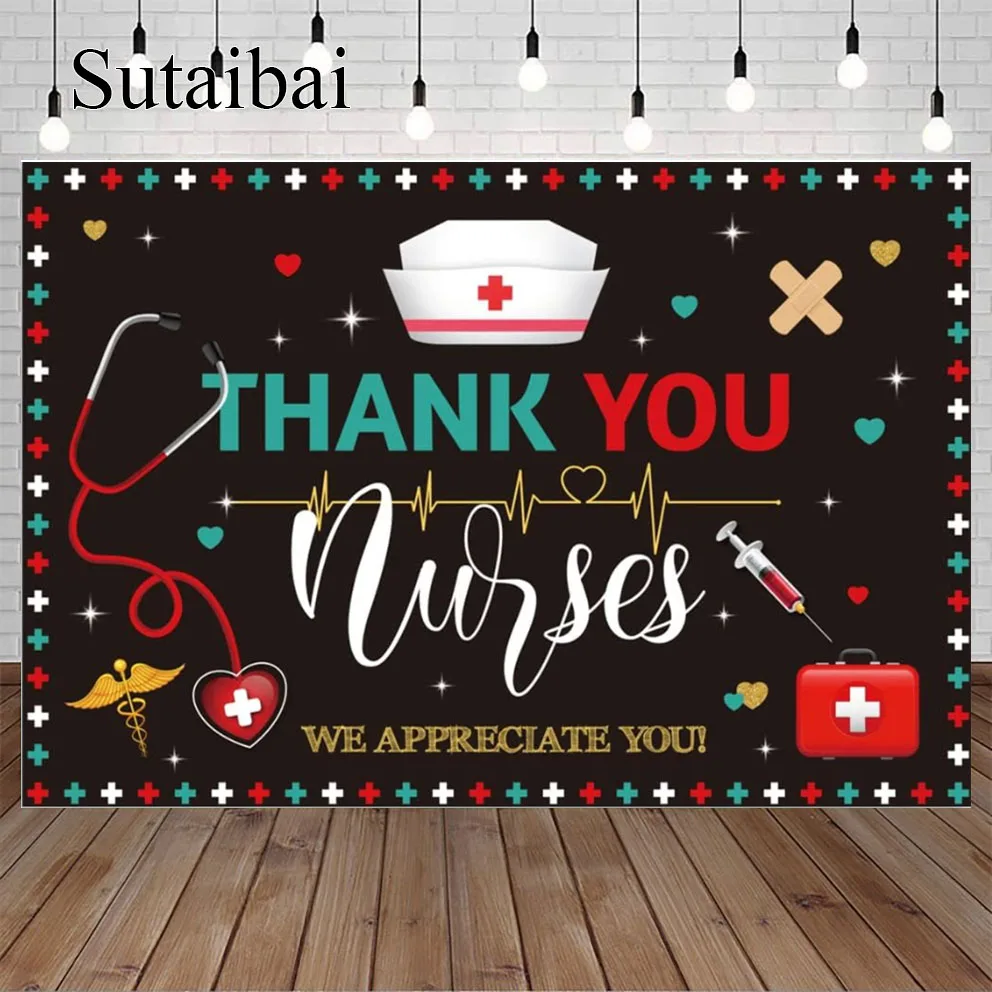 Украшения для недели медсестер тематический фон для кормления благодарность медсестер Выпускной медицинский фотографический баннер красный черный доктор