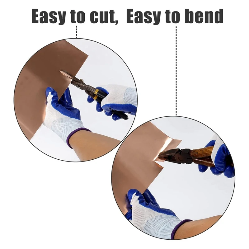 Clignotant en cuivre pour projets de bricolage, 16 oz, calibre 24, épaisseur 0.5mm, longueur 10 pieds, rouleau de cuivre, 24 Ga, largeur 2 pouces x 10 pieds