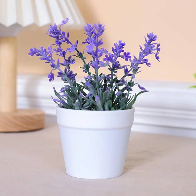 1 pz-14CM simulazione vaso di lavanda, decorazione della casa, decorazione del desktop dell\'ufficio, realistico, regali di inaugurazione della casa,