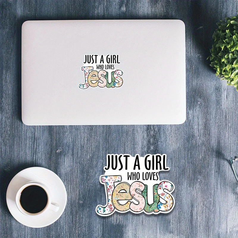 Just a Man Who Loves a Religious Figure Vinyl Sticker – Faith Bible Quote for Laptops, Bottles & More.
