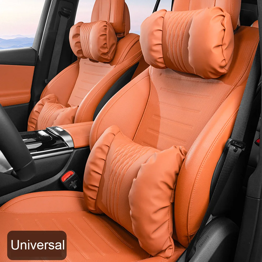 

Soft PU Leather Car Headrest and Lumbar Support Cushion Car Neck Pillows For Mercedes-Benz Lexus BMW Audi Mazda Lnfiniti Toyota