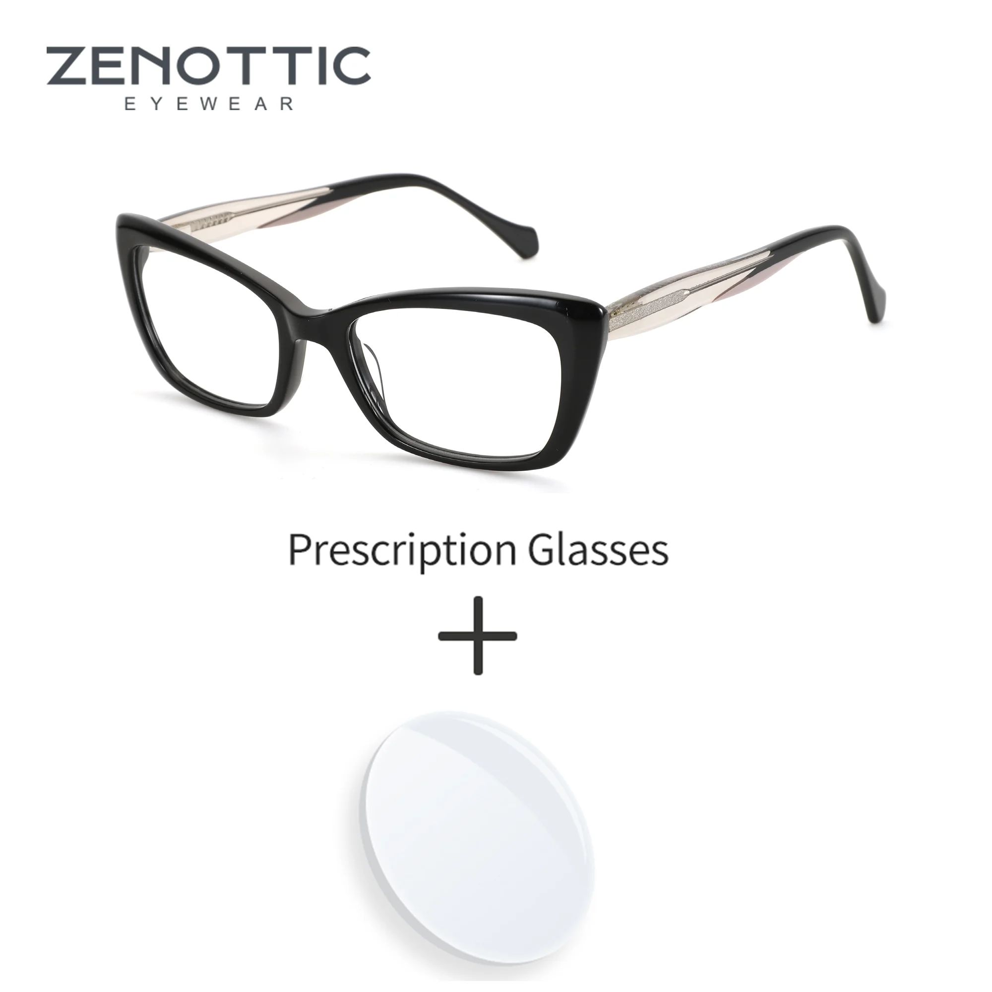 

ZENOTTIC S Size Modish Cat Eye Graduated Progressive Multifocal Glasses Butterfly Handmade Acetate Myopia Lenses Woman