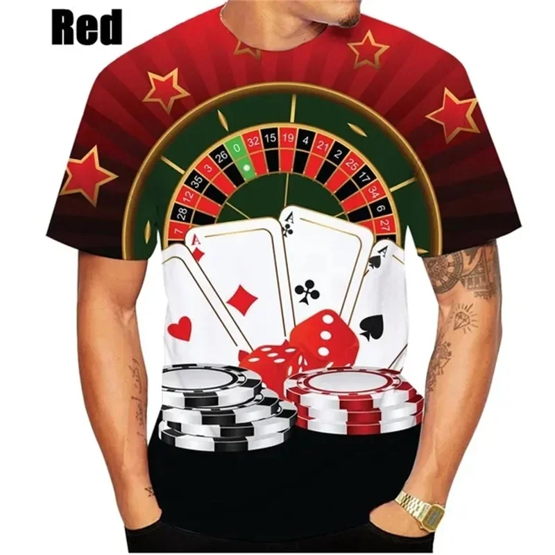 Hot Summer Casino Roulette 3D Printed T-shirt Men\'s Casual Crewneck T-shirt Top Street Wear Men\'s Oversized T-shirt